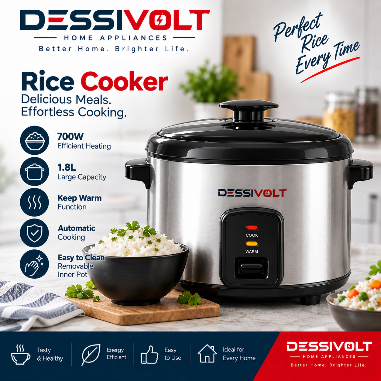 DESSIVOLT Rice Cooker
