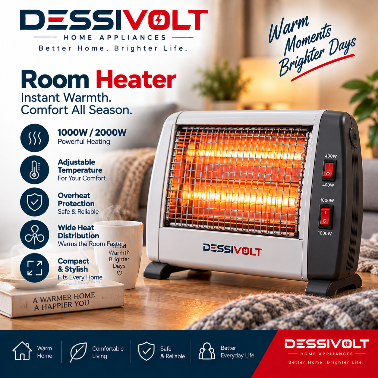 DESSIVOLT Room Heater